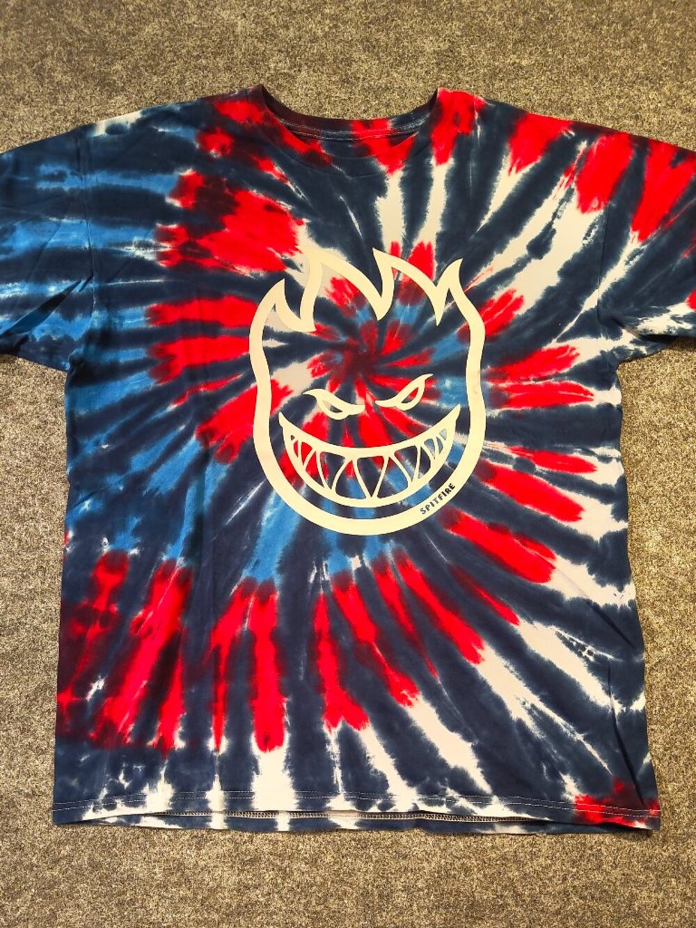 Spitfire Wheels Tie‑Dye Bighead Tee – Size Large